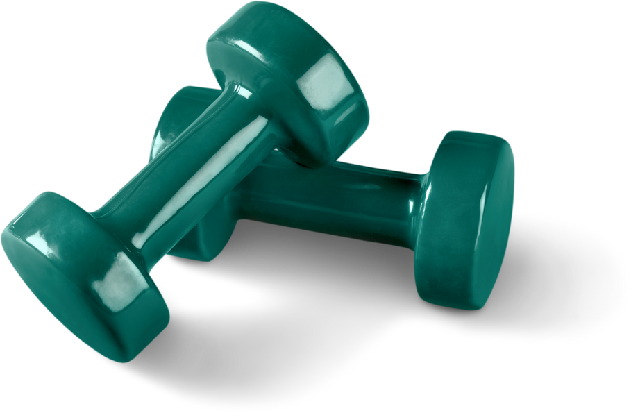 Fitness Equipment Dumbbells Weights Isolated on White Background